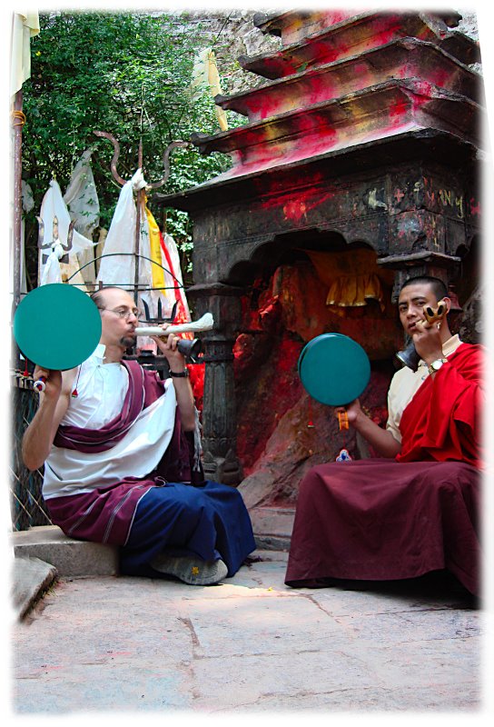 Lama Jinpa and Lama Tobchen performing Chod at NyalChu in Nepal Lama Jinpa